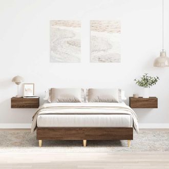 Berkfield Home Bed Frame No Mattress Brown Oak 135x190 cm Double Engineered Wood