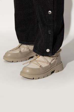 INUIKII Biker Puffer Snow Boots, Womens, Beige