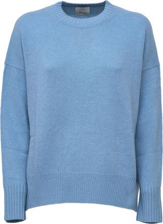 Allude 3-Ply Ribbed Slit Cashmere Crewneck Sweater