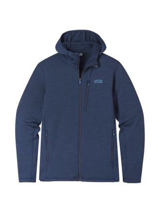 Stio | Mens Glide Power Stretch Full Zip Hoodie, Size Extra Large in Mountain Shadow Heather