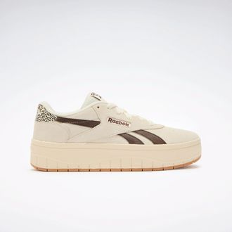 Reebok Classic Sneaker REEBOK CLASSIC REEBOK COURT ADVANCE SURGE, Damen, Gr. 37, braun (chalk, chalk, unearthed braun), Synthetik, Textil, animal-print, Schuhe Sneak