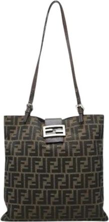 Fendi Pre-owned Vintage Shoulder Tote - Dames - Vintage Schoudertas - Bruin - ONE Size - Leer - Vintage