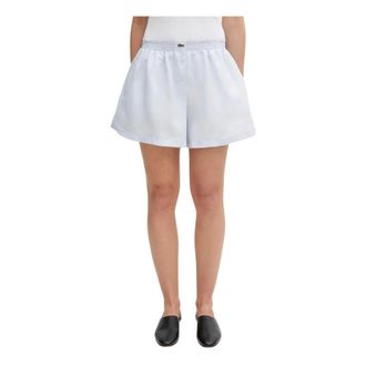 Lacoste Pantaloncini oversize in lino misto - - Shorts - Donna - Blu - S
