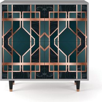 StoryZ Aparador azul-verde 4 puertas L 96 cm