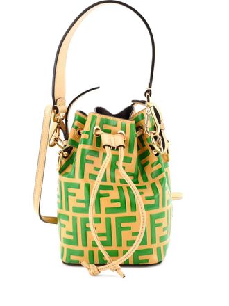 Fendi Mon Tresor Zucca Embossed Leather Mini bucket bag - Orange