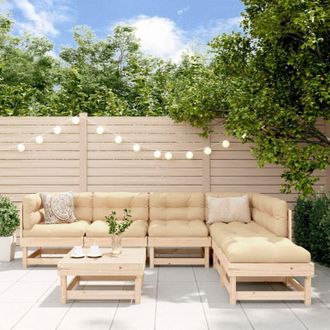 vidaXL Set Salotto da Giardino 7 pz in Legno Massello di Pino vidaXL 787379