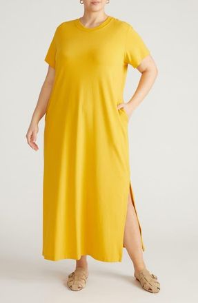 Universal Standard Halie Maxi T-Shirt Dress in Goldenrod Yellow at Nordstrom, Size Xx-Large