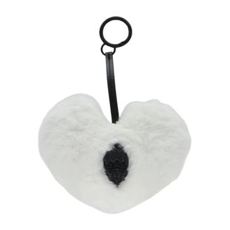 Kurt Geiger Heart Faux Fur Charm - Dames - Tassen - Wit - Maat: ONE Size Synthetisch