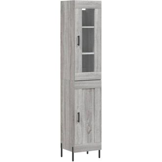 vidaXL Credenza Grigio Sonoma 34,5x34x180 cm in Legno Multistrato - Vidaxl