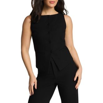 Spanx Button-Up Vest in Classic Black at Nordstrom, Size X-Large