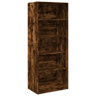 Berkfield Home Wardrobe Smoked Oak 80x50x200 cm Engineered Wood in Brown | Size: 80 x 50 x 200 cm