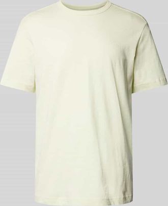 Tom Tailor Regular Fit T-Shirt aus reiner Baumwolle mit gummiertem Logo-Print in Neon Gelb, Gr&ouml;&szlig;e XXXL