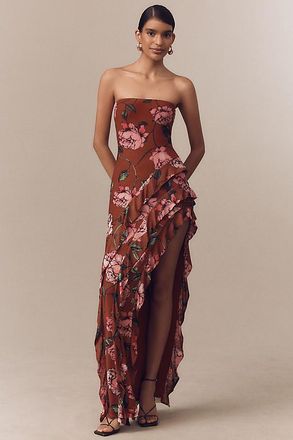 AFRM Siobhan Strapless Stretch Mesh Maxi Dress