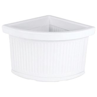 Monacis Maceta Decorativa De Esquina, 47x47 Cm, H38 Cm, Fabricada En Pol&iacute;mero Blanco Resistente, Para Plantas De Jard&iacute;n Y Terraza - Made In Italy