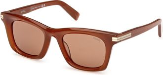Ermenegildo Zegna Brown Square Mens Sunglasses EZ0270-F 45E 52