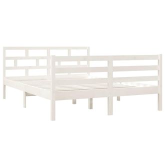 Berkfield Home Beautiful Bed Frame White Solid Wood Pine 140x190 cm