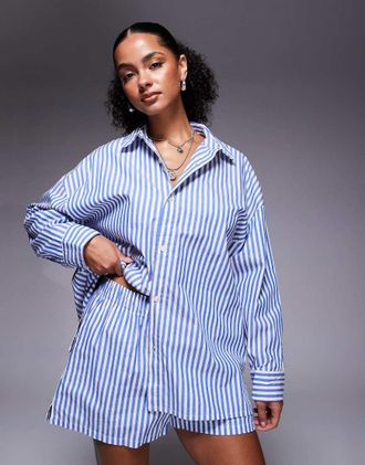 Nike Camicia in popeline a righe bianche e blu