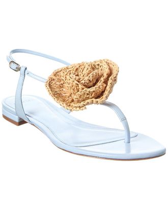 Alexandre Birman Sadie Flower Leather Flat