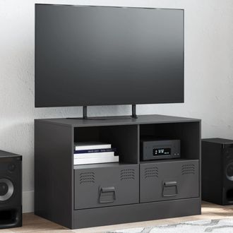 vidaXL Vidaxl - Mueble Para Tv De Acero Negro 67x39x44 Cm