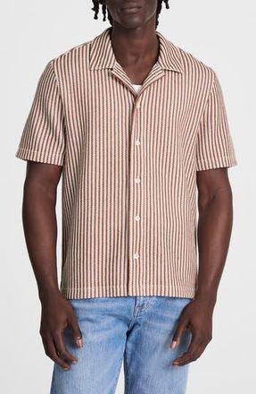 Madewell Textured Knit Camp Shirt in Cinnamon Stick at Nordstrom Rack, Size Xx-Large