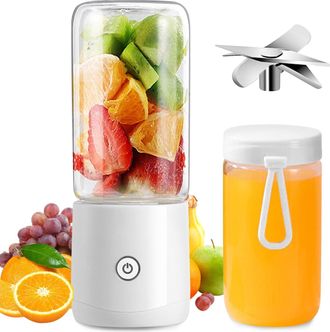 OEM Licuadora Port&aacute;til, Mini Licuadora Con 8 Cuchillas, Recargable Por Usb, Mezcladora De Frutas De 380 Ml, Exprimidor, Vaso Mezclador Personal Port&aacute;til, 