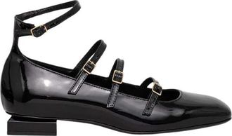 AGL Angie L Straps - Dames - Ballerinas - Zwart - 37 EU - Leer - Schoenen