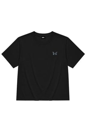 Dalix Butterfly Relaxed Midweight Jersey Tee in Black at Nordstrom, Size Xx-Large