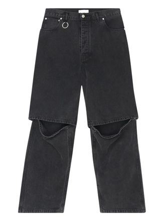 Études Studio layered knee-detailing loose-fit jeans - Black