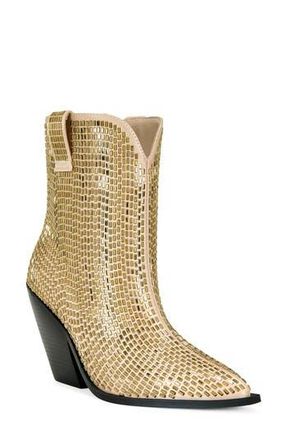 Azalea Wang Laetitia Crystal Bootie in Brown/Gold at Nordstrom Rack, Size 9