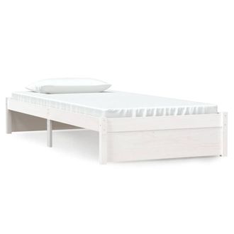 Berkfield Home Bed Frame White Solid Wood 90x190 cm Single