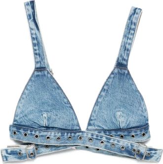 Ksubi Bralette Chroma denim con fibbia - Blu