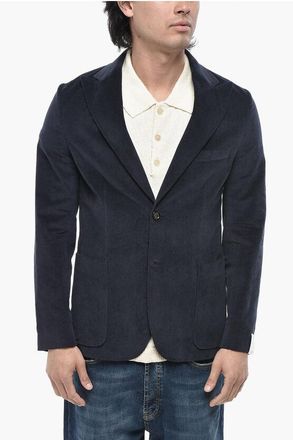 Paolo Pecora Slim-Fit Velour Blazer With Peaked Lapel size 48