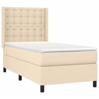 vidaXL Vidaxl - Cama Box Spring Con Colch&oacute;n Tela Color Crema 90x200 Cm