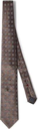 Brunello Cucinelli jacquard-woven silk tie - men - Silk - One Size - Brown