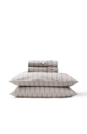 Christy Calder Stripe Cotton Percale Sheet Set Bundles in Pink at Nordstrom, Size Queen