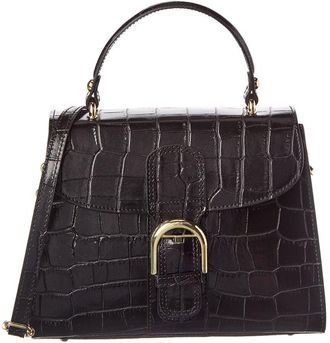 Persaman New York Niamh Croc-Embossed Leather Satchel