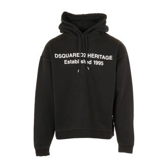 Dsquared2 Hoodies, male, Black, Size: M Black Hoodie Sweaters