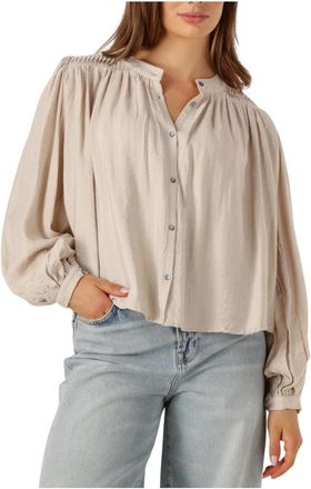 Ruby Tuesday Veelzijdige Ilay Blouse voor Herfst/Winter - Dames - Blouses - Beige - XS - Overhemden