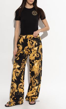 Versace Jeans Couture T-shirt With Printed Logo, Womens, Black