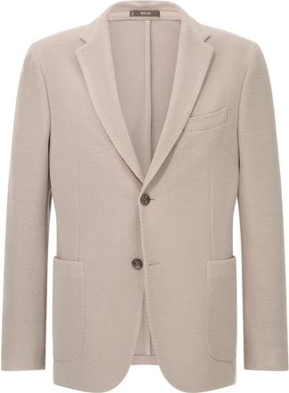 Boggi Milano Jassen, Heren, Beige, 2Xl, Wol, B Jersey B Jersey Micro Gestructureerde Jas in Zuivere Wol