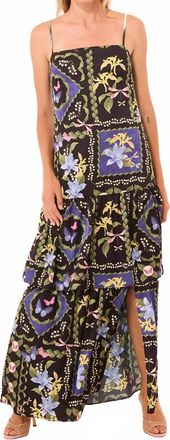 Misa Paulette Dress In Patchwork Butterfly