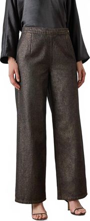 Lilla P Metallic Pants In Copper Denim