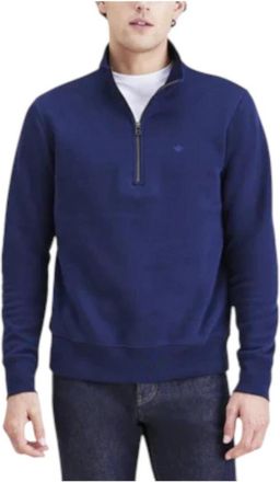 Dockers Regular Fit Quarter-Zip Fleece - Heren - Vesten met rits - Blauw - S - Katoen - Hoodies & sweatvesten