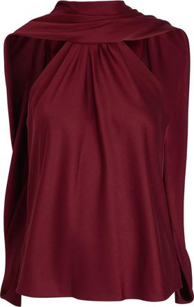 SIMKHAI Scarlett Cape-effect Satin top - Red - 12 (UK16 / XL)