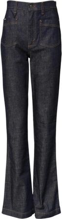 Dolce & Gabbana Flared Jeans, female, Blue, Size: 2XS High-Waisted Flared Denim Jeans