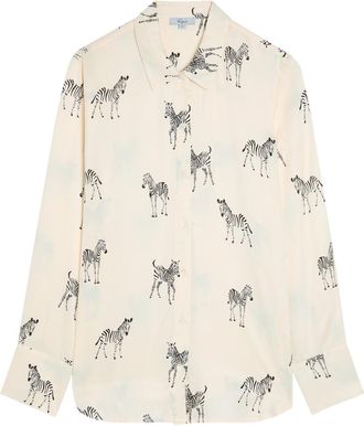 Rails Saige Printed Satin-twill Shirt - White - XL (UK16 / XL)