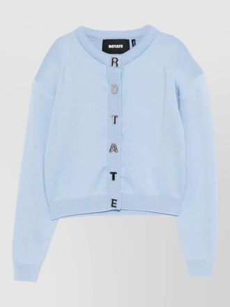 Rotate cardigan logo buttons round neck knit