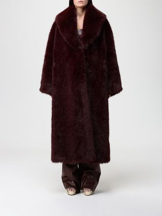 Elisabetta Franchi Fur Coat ELISABETTA FRANCHI Woman color Burgundy
