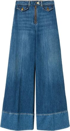 Twin-Set Jeans in cotone a gamba ampia - Blu
