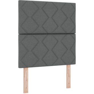 vidaXL Fabric Headboard Geometric Manual Dark grey 80 cm Fabric Vidaxl